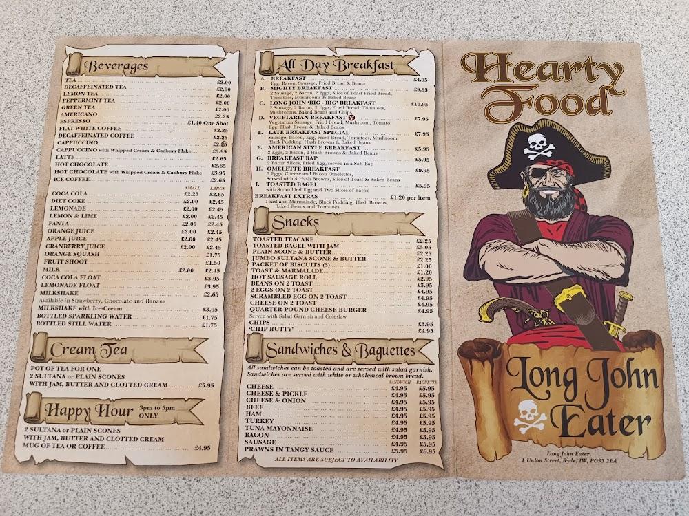 Long John Eater Menu - 2